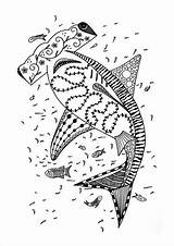 Shark Coloring Hammerhead Adult Pages Favecrafts Color Visit sketch template