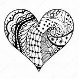 Zentangle Corazones Colorear Stylu Estilo Serca Coloring Depositphotos Zentagle Adultos Frescomovie Ilustracja Stockowa sketch template