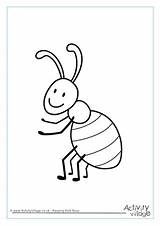 Ant Colouring Clipart Pages Minibeast Activity Ants Kids Minibeasts Explore Webstockreview Activityvillage Village sketch template