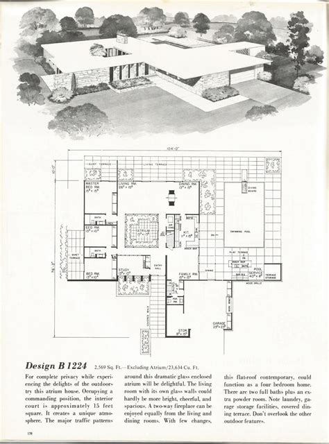 vintage house plans   refreshing mid century contemporary modern floor plans mid