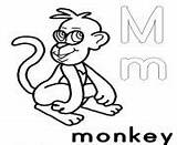 Coloring Pages Alphabet Monkey Printable sketch template