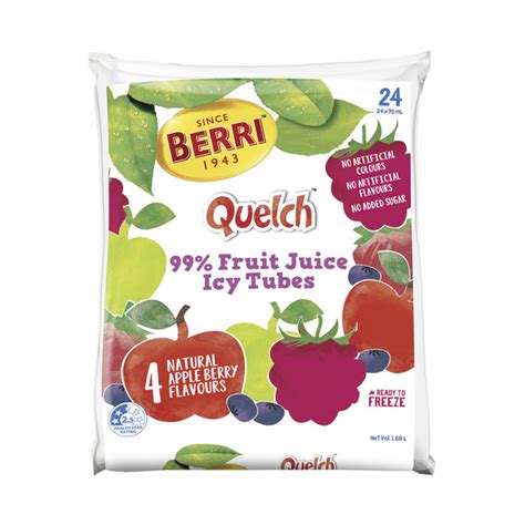 buy berri quelch apple berry fruit juice icy tubes  pack  coles