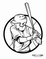 Baseball Batter sketch template