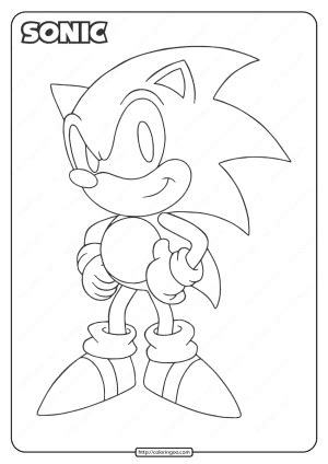 printable sonic  coloring page