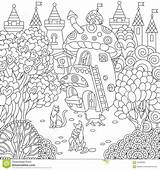 Zentangle Town Fairytale sketch template