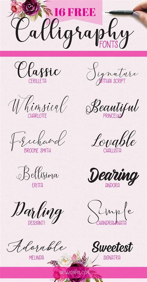 top   calligraphy fonts hand lettering