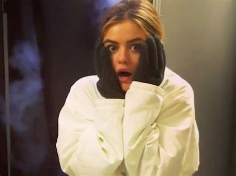 Lucy Hale Instagrammed Herself Literally Freezing Her Butt