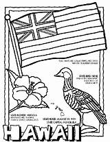 Hawaii Coloring Pages Crayola State Flag Color Sheets Printable Bird Hawaiian Worksheets Print Kids States Facts Printables Luau Usa Colors sketch template
