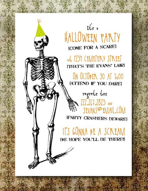 printable halloween invitations  halloween party invitations