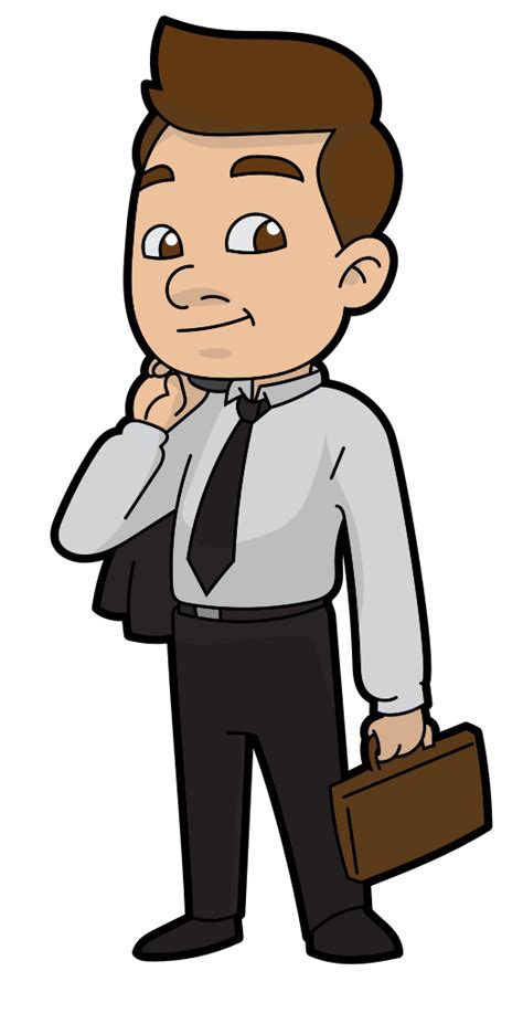 File Cartoon Businessman Ready For Work Svg Wikimedia Commons
