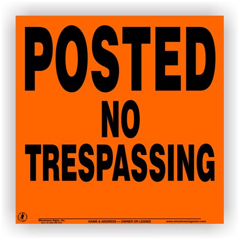posted  trespassing aluminum sign minuteman signs