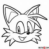 Tails Face Sonic Drawing Step Hedgehog Draw Sketchok Guide sketch template