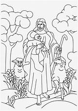 Jesus Coloring Shepherd Christ Christianity Bible Pages Pngkey sketch template