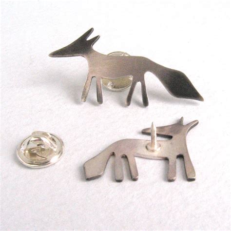 silver fox pins contemporary brooches by contemporary jewellery designer becky crow