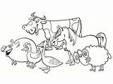 Farm Coloring Animal Kids Clipart Pages Funny Animals Color Clipground Children sketch template
