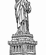 Liberty Statue Drawing Torch Getdrawings sketch template