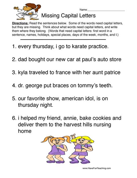 resources english capitalization worksheets