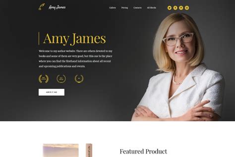 book author website template collection