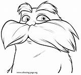 Lorax Coloring Seuss Dr Pages Characters Printable Kids Printables Clipart Sheets Face Print Clip Color Cartoon Character Mustache Gif Movie sketch template