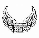 Boombox Drawing Old School Clipart Getdrawings Wings Paintingvalley Webstockreview sketch template