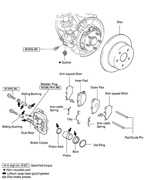 brake calipers rear diagram celica hobby