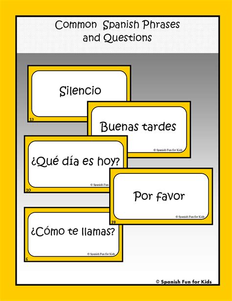 spanish fun common spanish phrases  questions