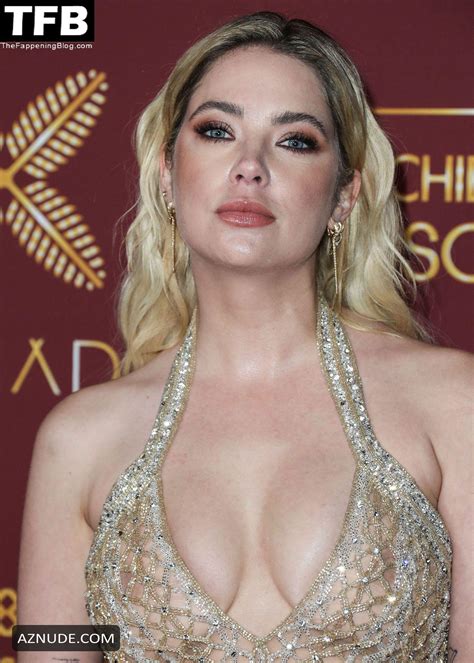 ashley benson sexy seen displaying her hot cleavage at the darren