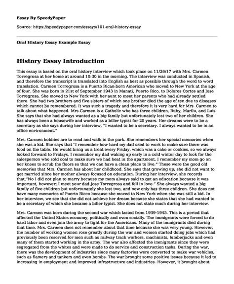 oral history essay  speedypapercom
