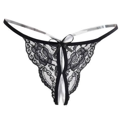 Sexy Panties Women Lace Sheer Thong Briefs Bowknot G String Lingerie