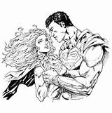 Supergirl Inked sketch template