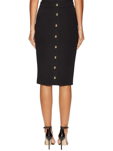 lyst givenchy back button down pencil skirt in black
