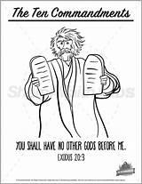 Exodus Commandments Ten sketch template