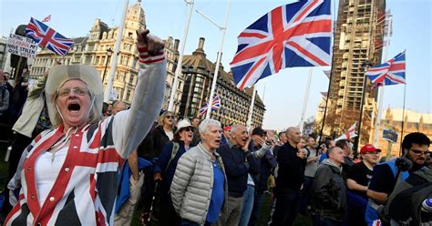 pro brexit protesters flood london streets  parliament rejects deal