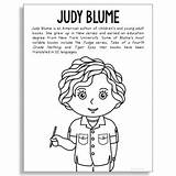 Coloring Judy Blume Author Informational Craft Famous Library Text sketch template