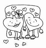 Kleurplaat Kleurplaten Liefde Valentijn Verliefde Verliefd Twee Hart Harten Vriend Downloaden Uitprinten sketch template