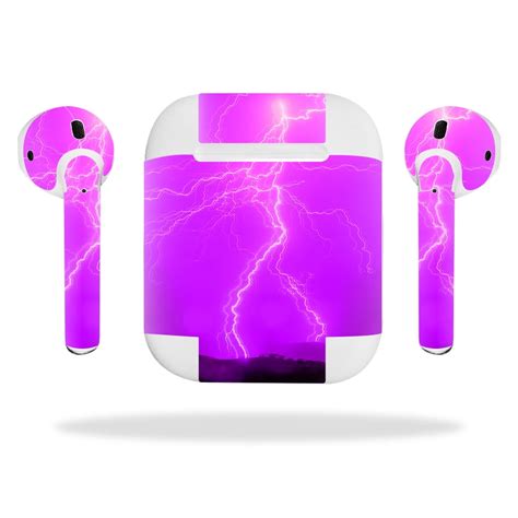 mightyskins protective vinyl skin decal  apple airpods wrap cover sticker skins purple