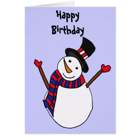 av happy snowman birthday card zazzle