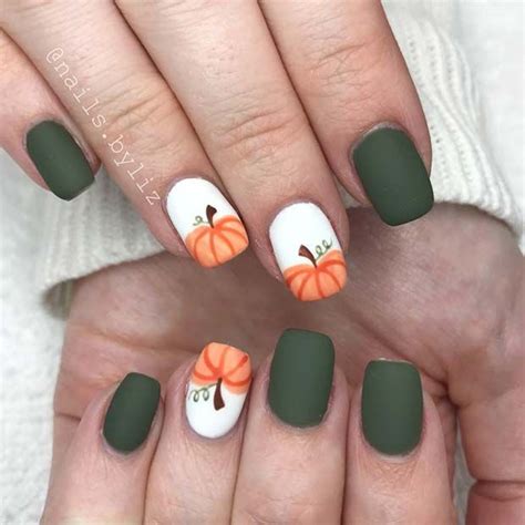 41 Trendy Fall Nail Design Ideas For 2019 Pumpkin Nails Autumn Nails