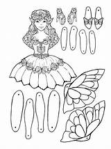 Paper Doll Coloring Dolls Fairy Template Garden Puppet Pages Puppets Printable Fairies Basteln Crafts Ausmalen Von Craft Rocks Colouring Print sketch template