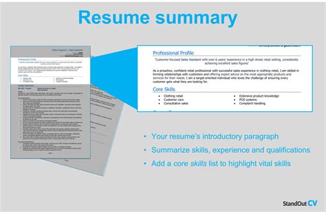 sell    resume   steps examples