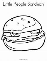 Coloring Sandwich Little People Hamburger Built California Usa sketch template