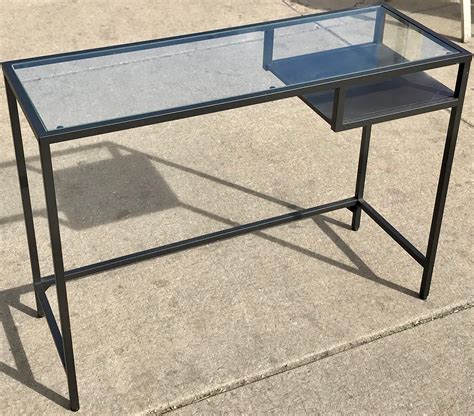 uhuru furniture collectibles  black ikea glass top desk