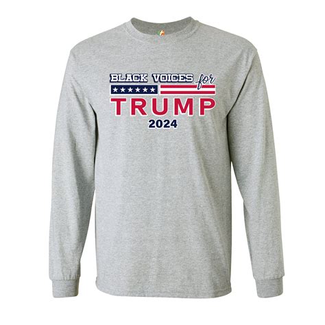 black voices for trump long sleeve t shirt donald trump 2024 stars and