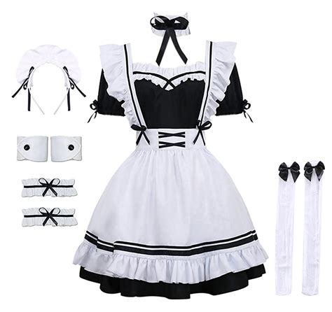 Buy Raindewll Women S French Outfit Anime Cosplay Maid Costume Apron