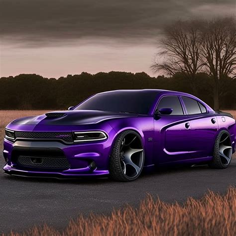 dodge charger purple digital print etsy