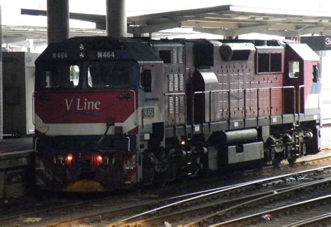 v line n class locomotive no 464 city of geelong southern cross station