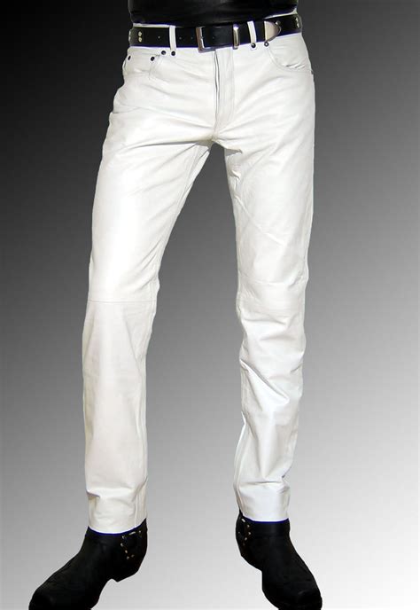 men leather jeans white leather pants white trousers men men dress