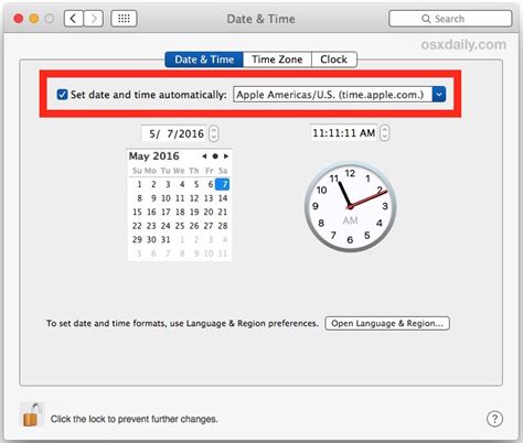 fix  mac showing  wrong time date