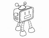 Robot Tv Coloring Coloringcrew Robots sketch template