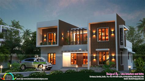 stunning box type home kerala home design  floor plans  houses